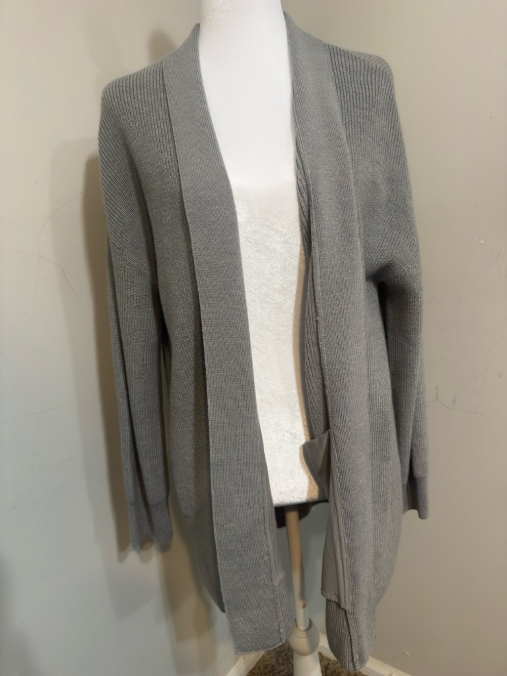 lululemon athletica Light Gray Open-Front Knit Cardigan